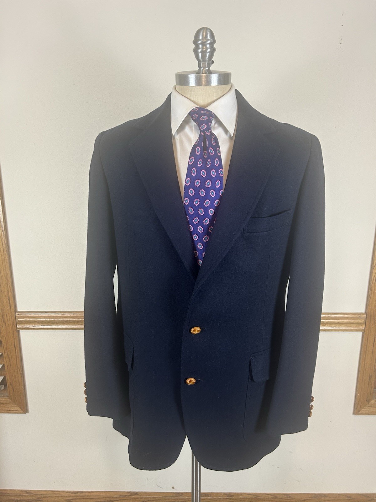 VINTAGE PENDLETON 100% WOOL NAVY BLUE PATCH POCKE… - image 1