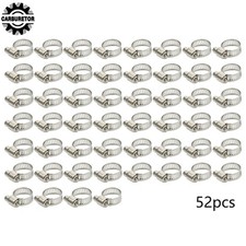 50Pcs 1/2"-3/4" Drive Hose Clamps Fuel Line Worm Clip Adjustable Stainless Steel