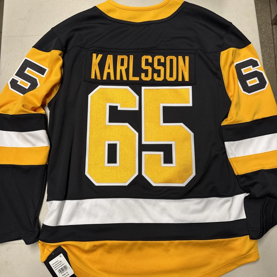 Camiseta para hombre Pittsburgh Penguins #65 Karlsson, pequeña, nueva con etiquetas Foto 4 de 4