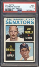 1964 Topps Baseball Lou Piniella ROOKIE #167 PSA 8 SENATORS/YANKEES NM-MT