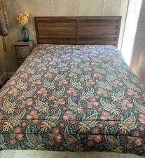 Laura Ashley Vtg Teal Pink Rose Reversible Co...