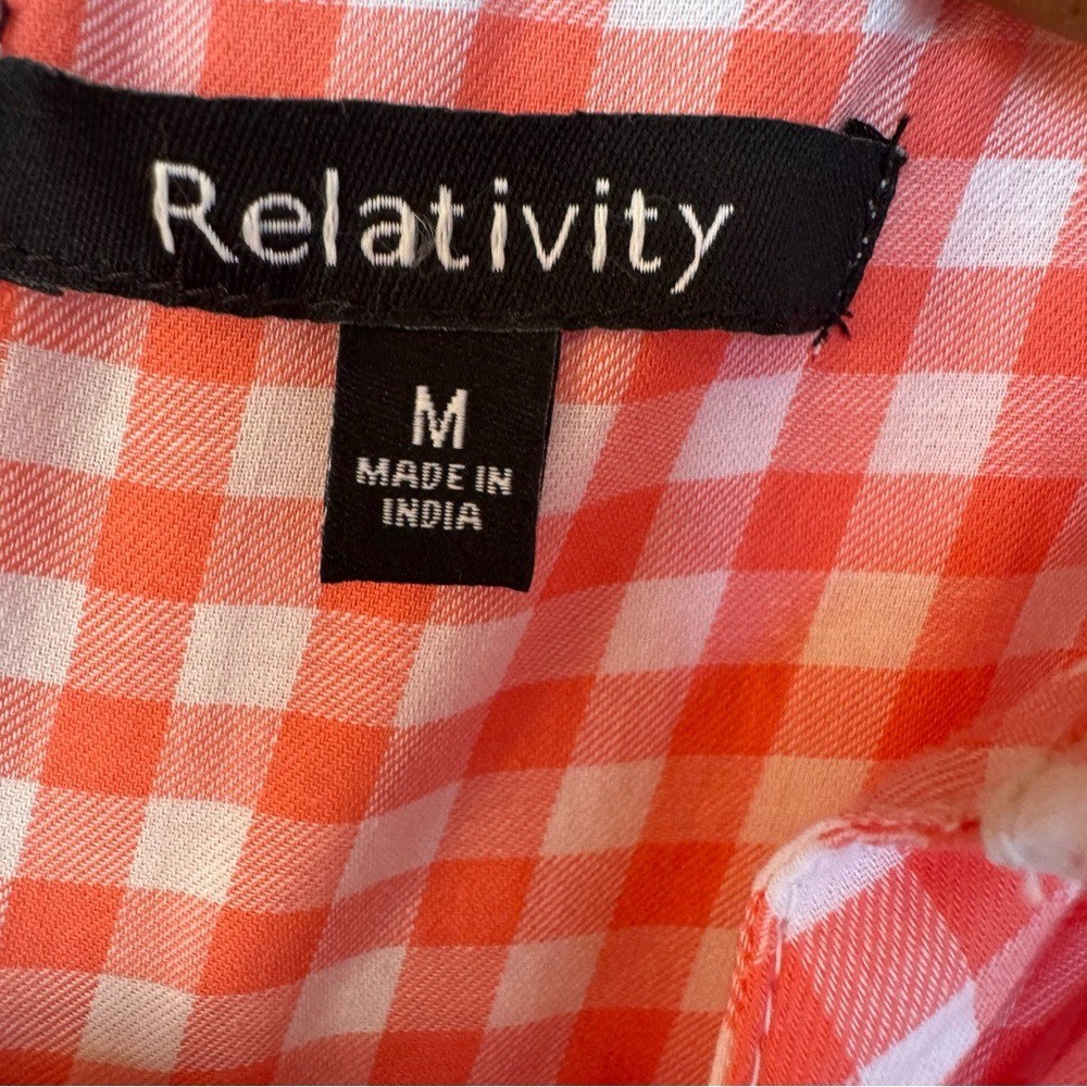 Relativity Long Sleeve Button Down Gingham Checke… - image 6