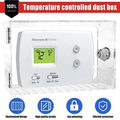 Universal Thermostat Lock Box With Key Transparent Large Thermostat Protector