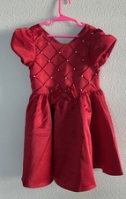 RARE EDITIONS Red Taffeta Girls Dress Size 6x NEW