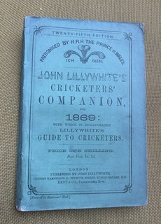 1869 John Lilywhite Cricketers’ Companion. Original Covers. Excellent. Rare