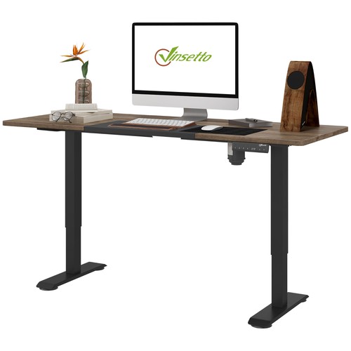 Vinsetto Bureau Électrique Support de Table avec Moteur Métal Naturel Noir - Photo 3/10