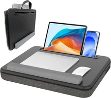 Lap Desk - Portable Laptop Desk Fits up to 15.6 inch Laptops, Wrist Pad, Stor...