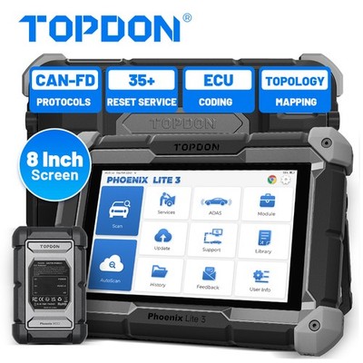 TOPDON Phoenix Lite 3 Auto Diagnostic Tool ECU Coding Topology 35+ Reset CAN-FD