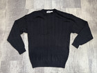 NWT Barry Bricken Cable Knit Sweater L Black 100% Silk Sweatshirt Classic Luxury