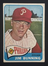 1965 Topps Baseball #20 Jim Bunning HOF Philadelphia Phillies VG/EX