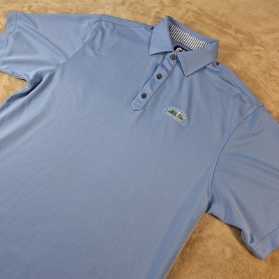FootJoy Polo Shirt Mens Medium Blue Performance Stretch Sun N Air Golf Center