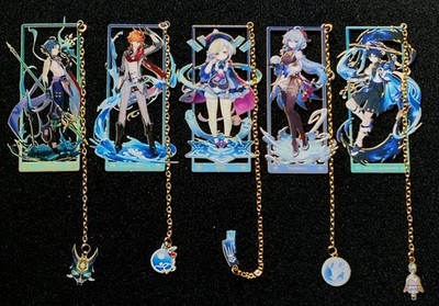 Genshin Impact Metal Bookmark Set Xiao Tartaglia Gigi Ganyu Balladeer New (#3)