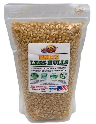 Intl. Popcorn White Hulless (Less Hulls) Premium Popcorn Kernels   Pesticide-...