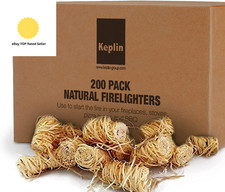 Natural Firelighters - 200 Pack | Eco Friendly Wood Firelighters | Quick 0.09 per lighter