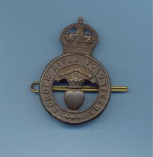 BORDER RIFLE VOLUNTEERS KC.BRASS ARMY CAP BADGE