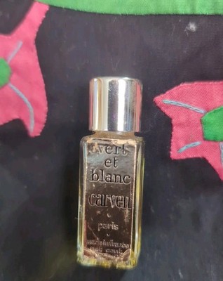 VINTAGE Carven Vert et Blanc Parfum Perfume Bottle Paris Made In France 