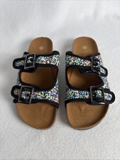 Bernie Mev Size US 7 EU 38 Multicolor Double Strap Buckle Sunset Sandal NWOB