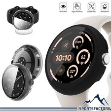 1/2Pack For Google Pixel Watch 4 41/45mm Hard Case w/Tempered Glass Screen Cover
