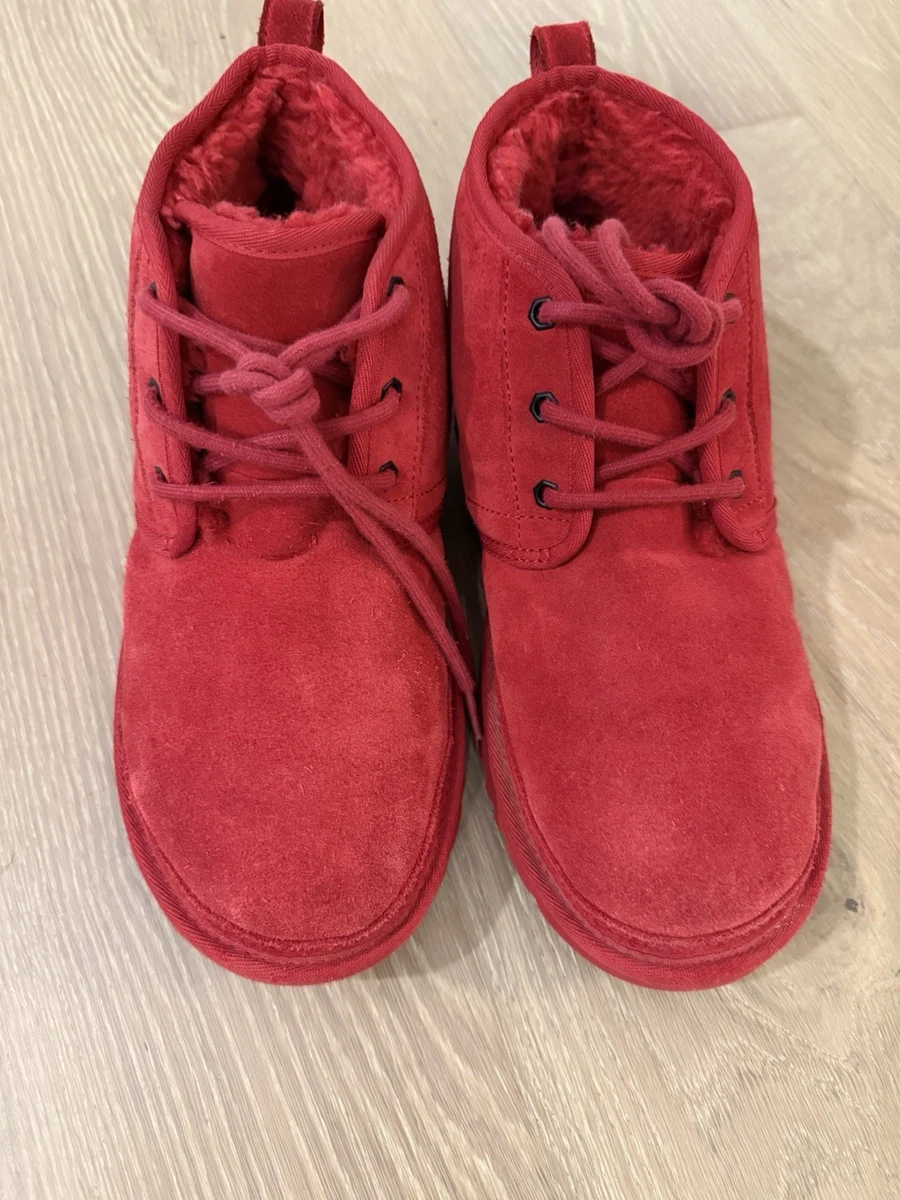 UGG Men’s Red Suede Buckle Fur Lined Ankle Boots Round Toe Size 10 UGG Buckle Suede Boots for Men for Sale | Shop New & Used  main image 2