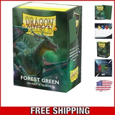 100 Count Matte Card Sleeves - Superior Protection in Forest Green Finish