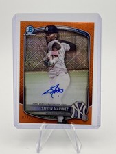 Bowman Chrome Stiven Marinez Auto Mega Box Mojo Orange /25 YANKEES BMA-SR