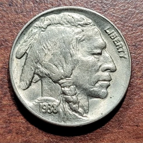 1938-D/D Buffalo Nickel Choice BU UNC Repunched Mintmark Error