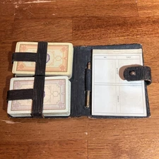 1920s New York University Congress 606 Playing Card Bridge Set w Leather Case