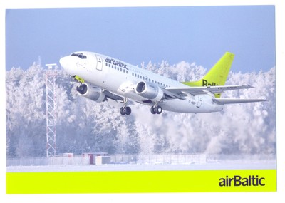 airBaltic Latvian Airlines Postcard Boeing 737-522 YL-BBP