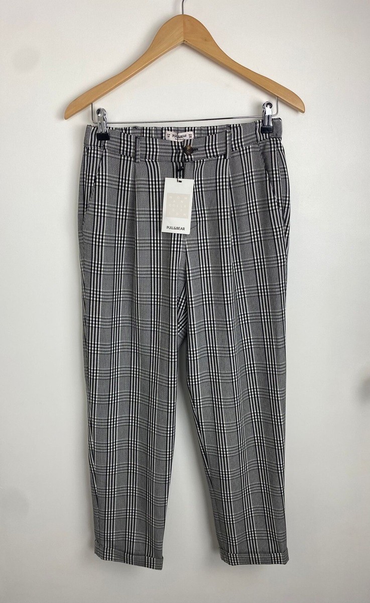 Tailored Pants Pull And Bear Tartan Trousers Pull Bear Slim