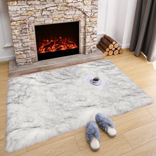 Latepis Faux Fur Sheepskin Area Rugs Soft Shaggy Carpet for Living Room Bedroom - Picture 74 of 219