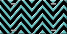 Black And Blue Chevron Metal Novelty License Plate Tag Lp5424