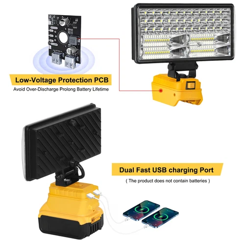 LED Work Light for Dewalt 20V Battery,90W Flood Light Torch for Workshop,Camping - Bild 7 von 12