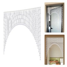 Modern Clear Beaded Curtain Stainless Steel Glass Crystal Arched Shape