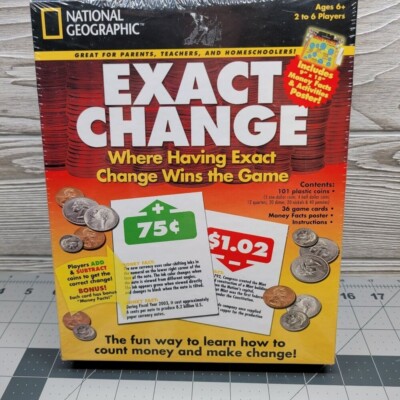 National Geographic Exact Change Money Game Homeschool Education Math Learning