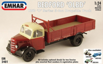 EMHAR 2401 -Bedford OLBD LWB O Series Dropside Truck Plastic Kit 1/24 Scale T48P