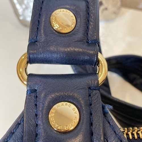 MARC JACOBS Borsa Teri Totally Turn-lock 3 Scomparti Pelle di Ciottoli Navy - Foto 9 di 16