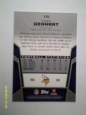 2010 TOBY GERHART #1/10 TOPPS UNRIVALED ROOKIE 1/1 RARE