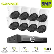 SANNCE 8CH NVR POE 5MP Security Camera System Audio Recording Outdoor AI Motion