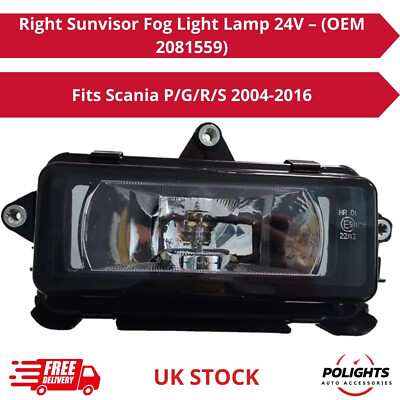 Passend für Scania P/G/R/S 2004-2016 Rechts Sonnenblende Nebelscheinwerfer Lampe 24V - (OEM 2081559)