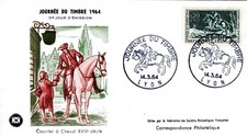 1406 + FDC  ENVELOPPES  1er JOUR    JOURNEE  DU  TIMBRE 1964   LYON