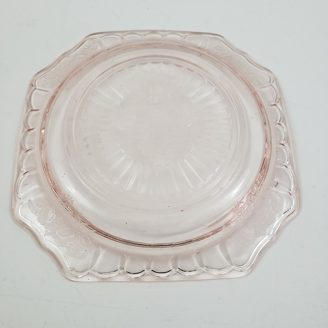 Pink Depression Glass Square Plate 5.75" eBay