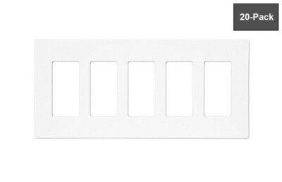 Paladin   Screwless Decorator / GFCI Wall Plate   5 Gang White (20 Pack)
