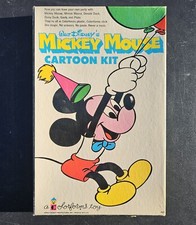 Walt Disney's Mickey Mouse Colorforms Cartoon Kit Vintage Near Complete