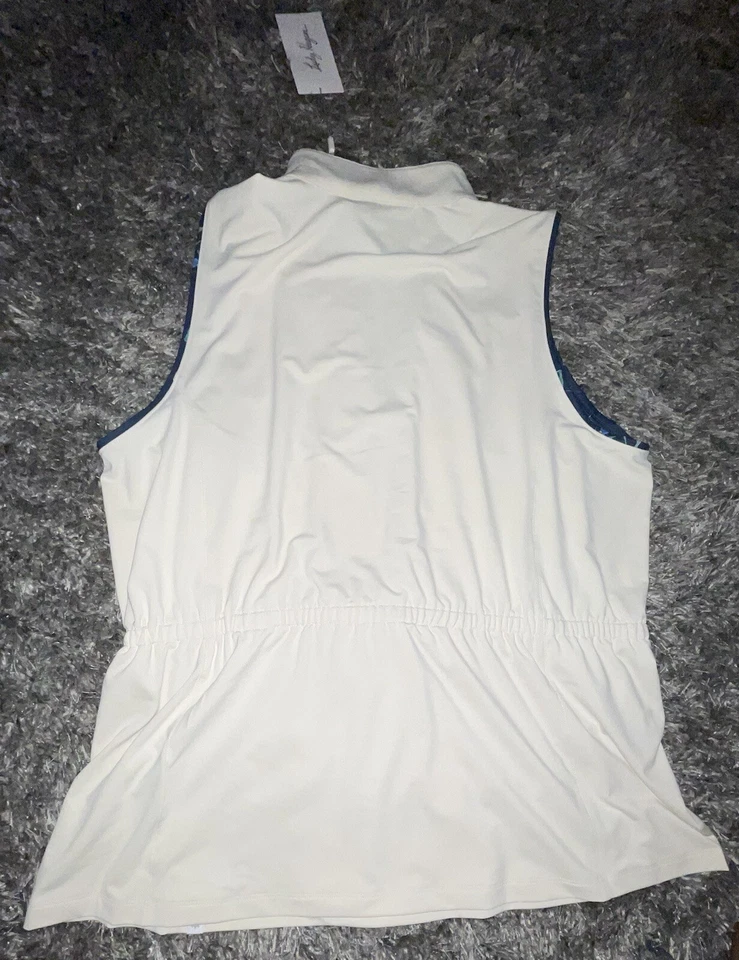 Camisa polo feminina Lady Hagen com cordão floral sem mangas bétula golfe XXL 2XL nova com etiquetas - Imagem 2 de 4