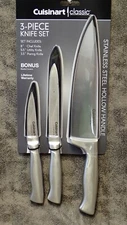 C77SS-3PCSW Cuisinart 3-pc Stainless Steel Knife Set w/ Blade Covers (M21)