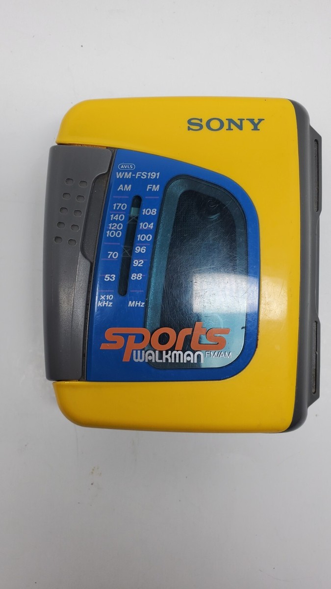 Vintage Walkman Sony Sports Yellow AM/FM Radio Cassette Player WM