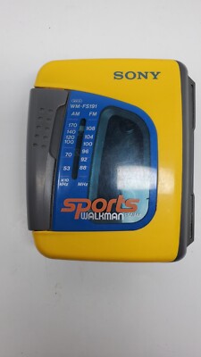 Vintage Walkman Sony Sports Yellow AM/FM Radio Cassette Player WM