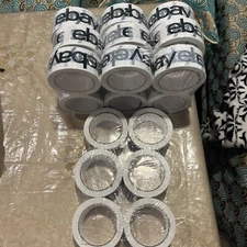 6 Rolls Official Ebay Branded Black Logo Packaging Tape 2” X 75 Yards (6 Rolls )