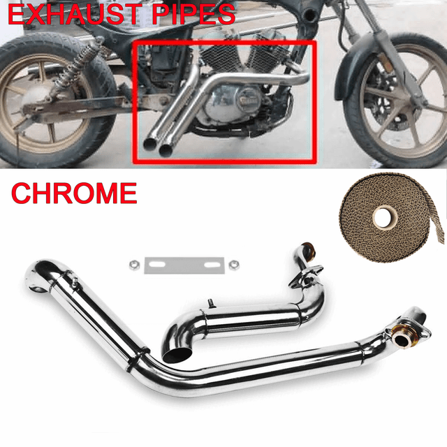 For Yamaha Virago XV125 XV250 Chrome Muffler Exhaust Pipes Full System Silencer For Yamaha Virago XV125 XV250 Chrome Muffler Exhaust Pipes Full System Silencer