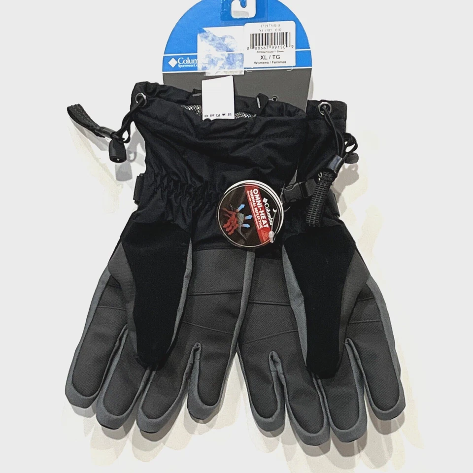 Guantes forrados omni-calor Columbia Powderhouse para mujer - talla XL - negros Foto 2 de 4